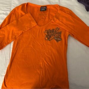 Harley-Davidson Youth Vibrant Orange Long Sleeve Tee